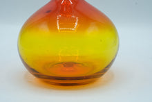 Load image into Gallery viewer, Murano-Style Art Glass Vase, Amber to Red Cased Glass, Ruffled Rim
