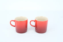 Load image into Gallery viewer, Le Creuset Set of 2 Stoneware Coffee Mugs Cerise Cherry Red 12 oz 350 ml
