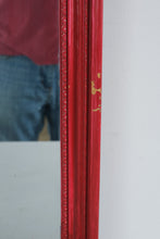 Load image into Gallery viewer, Red Framed Wall Mirror Solid Wood Frame with Mirror Manufacturers Association Label
