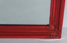 Load image into Gallery viewer, Red Framed Wall Mirror Solid Wood Frame with Mirror Manufacturers Association Label
