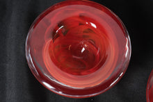 Load image into Gallery viewer, Kosta Boda Red Art Glass Votive Candle Holders Set of 2 Swedish Crystal
