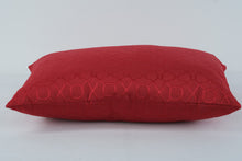 Load image into Gallery viewer, Red Decorative Throw Pillow – Geometric Textured Design, 18&quot;x26&quot;, Made in USA
