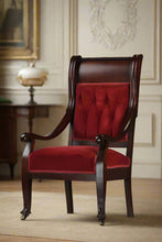 Load image into Gallery viewer, Red Velvet Victorian Her Arm Chair
