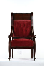 Load image into Gallery viewer, Red Velvet Victorian Her Arm Chair
