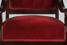 Load image into Gallery viewer, Red Velvet Victorian Her Arm Chair
