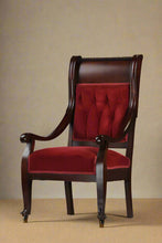 Load image into Gallery viewer, Red Velvet Victorian His Arm Chair
