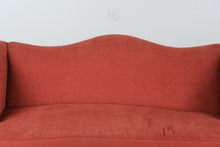 Load image into Gallery viewer, Elegant Rolled Arm Red Loveseat / Small Sofa with Fringe Accent Pillows – 72” Wide
