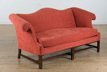 Load image into Gallery viewer, Elegant Rolled Arm Red Loveseat / Small Sofa with Fringe Accent Pillows – 72” Wide
