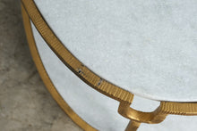 Load image into Gallery viewer, Global Views Iron and Stone Oval Two-Tier Coffee Table in Gold Finish
