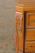Load image into Gallery viewer, Oversized Pine Nightstand with Carved Details
