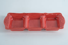Load image into Gallery viewer, Red Ceramic 3-Section Serving Tray – HOME Brand
