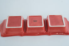 Load image into Gallery viewer, Red Ceramic 3-Section Serving Tray – HOME Brand
