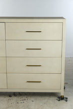 Load image into Gallery viewer, Restoration Hardware Graydon Shagreen 8-Drawer Dresser in Bone and Burnished Brass
