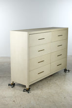 Load image into Gallery viewer, Restoration Hardware Graydon Shagreen 8-Drawer Dresser in Bone and Burnished Brass
