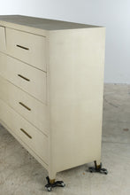 Load image into Gallery viewer, Restoration Hardware Graydon Shagreen 8-Drawer Dresser in Bone and Burnished Brass

