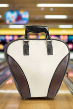 Load image into Gallery viewer, Retro Brown and Cream Bowling Ball Bag - Includes Ball
