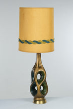 Load image into Gallery viewer, Vintage Mid Century Modern Abstract Ceramic Table Lamp Green Blue Gold 43 Inch
