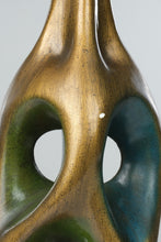 Load image into Gallery viewer, Vintage Mid Century Modern Abstract Ceramic Table Lamp Green Blue Gold 43 Inch
