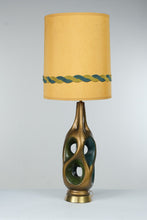 Load image into Gallery viewer, Vintage Mid Century Modern Abstract Ceramic Table Lamp Green Blue Gold 43 Inch
