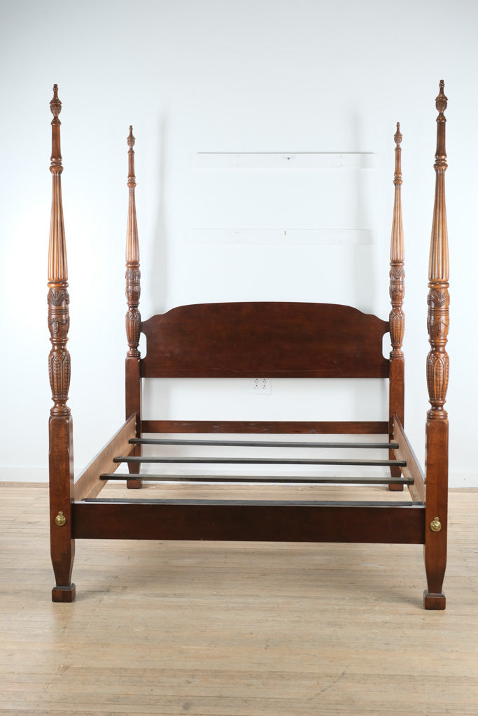 American Drew Rice Carved Queen Bed