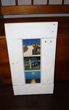 Load image into Gallery viewer, Roberta Anslow Coastal Photography – Framed Beach Scene Triptych in Rustic White Wood Frame
