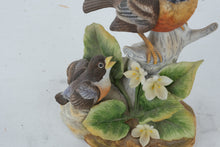 Load image into Gallery viewer, Andrea by Sadek “Robin” Bird Figurine – Porcelain Songbird with Flowers – Made in Japan Vintage Nature Statue
