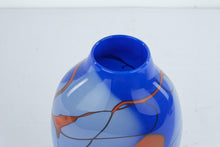 Load image into Gallery viewer, Robinson Scott Signed Art Glass Vase Multicolor Cobalt Blue Orange Studio Glass 13 Inch
