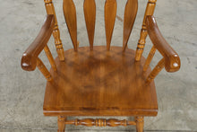 Load image into Gallery viewer, Traditional Solid Wood Windsor Rocking Chair with Carved Floral Crest
