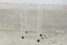 Load image into Gallery viewer, White Metal Wire 4 Tier Rolling Storage Cart Organizer With Casters
