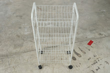 Load image into Gallery viewer, White Metal Wire 4 Tier Rolling Storage Cart Organizer With Casters
