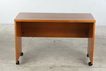 Load image into Gallery viewer, Nordisk Teak Rolling Desk, Contemporary Mobile Writing Desk on Casters
