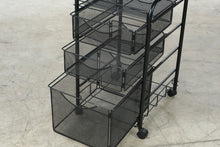 Load image into Gallery viewer, Safco Onyx Black Steel Rolling File Cart with 3 Mesh Drawers

