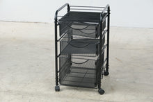 Load image into Gallery viewer, Safco Onyx Black Steel Rolling File Cart with 3 Mesh Drawers
