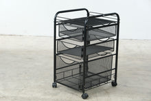 Load image into Gallery viewer, Safco Onyx Black Steel Rolling File Cart with 3 Mesh Drawers
