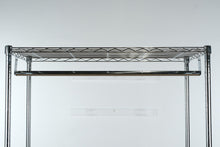Load image into Gallery viewer, Chrome Rolling Garment Rack with Shelf and Casters
