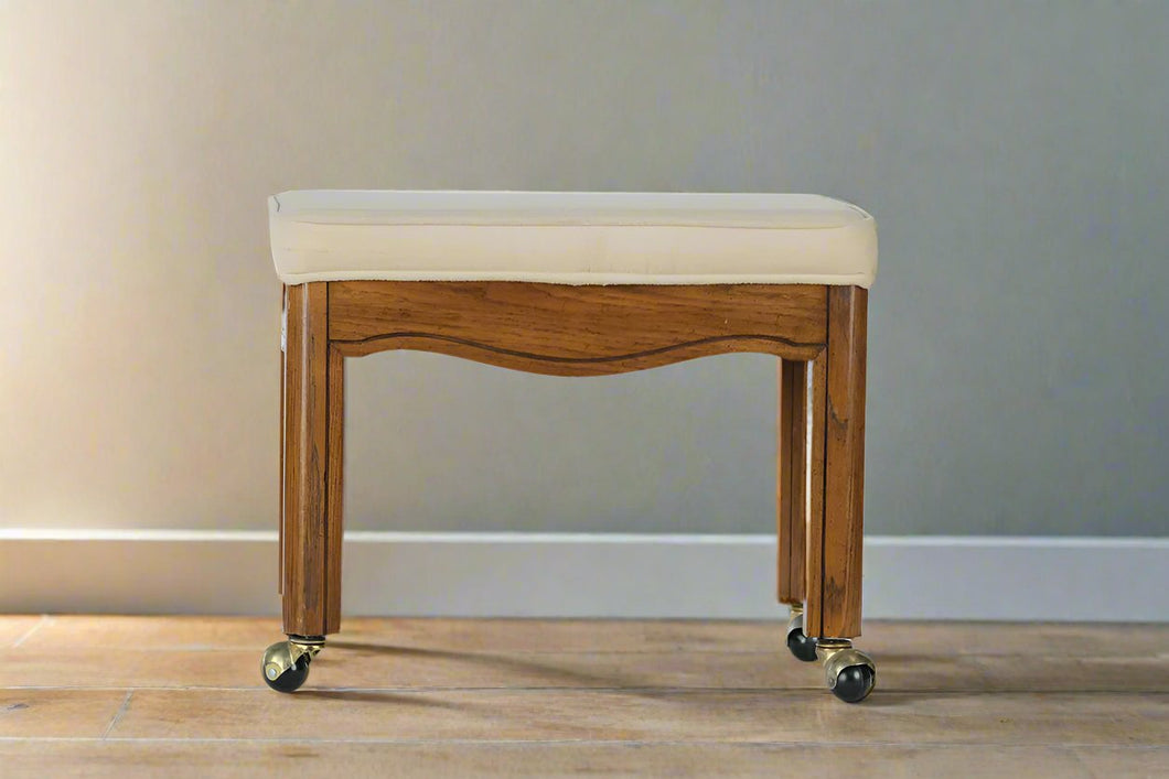 Rolling Oak Vanity Bench I by Gordon's