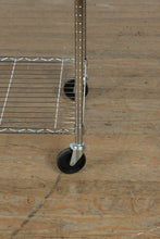 Load image into Gallery viewer, Chrome Rolling Garment Rack with Shelf and Casters
