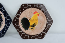 Load image into Gallery viewer, Set of 3 CBK Ltd Hand Painted Rooster Hen Ceramic Plates 1999 Farmhouse Wall Decor
