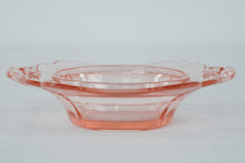 Load image into Gallery viewer, Heisey Flamingo Pink Glass Handled Relish Dish Serving Bowl
