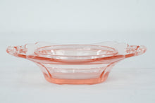 Load image into Gallery viewer, Heisey Flamingo Pink Glass Handled Relish Dish Serving Bowl
