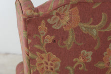 Load image into Gallery viewer, Rose Floral Upholstered Wingback Chair with Queen Anne Legs
