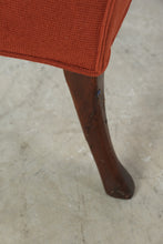 Load image into Gallery viewer, Traditional Rose Upholstered Wingback Accent Chair with Carved Queen Anne Legs
