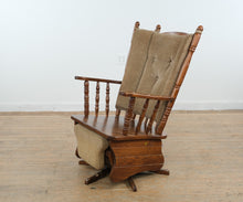 Load image into Gallery viewer, Solid Wood Traditional Glider Rocking Chair with Ottoman Footrest Swivel Base
