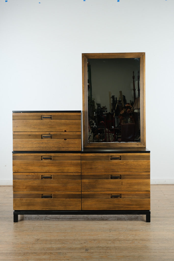 Rotta “Gardenia Honey” Dresser Mirror with Modular 2-Drawer Extension – Made in Brazil