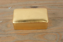 Load image into Gallery viewer, Gold Leaf Rectangular Trinket Box – Ceramic Vanity or Jewelry Box
