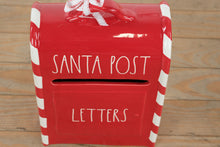 Load image into Gallery viewer, Pier 1 Imports “Santa Post” Ceramic Mailbox – Red &amp; White Christmas Decor
