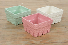 Load image into Gallery viewer, Pier 1 Imports Ceramic Berry Baskets – Set of 3 Pastel Colanders (Pink, Green, White)
