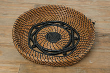 Load image into Gallery viewer, Pine Away Baskets Handcrafted Pine Needle Bowl – Black Coil Accent Design
