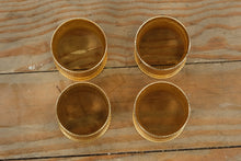 Load image into Gallery viewer, Set of 4 Gold-Tone Hammered Metal Napkin Rings – Beaded Rim Design
