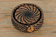 Load image into Gallery viewer, Handcrafted Pine Needle Coaster Set with Holder – Pine Away Baskets, Palm Bay FL
